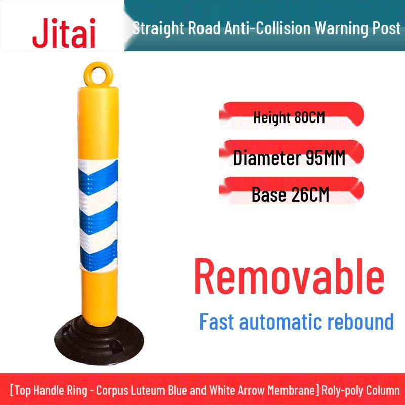Jitai 75cm Reflective Rubber Traffic Safety Post