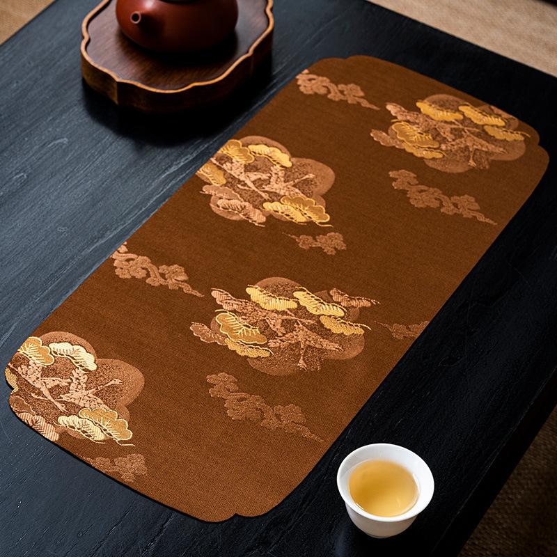 Zen Tea Tablecloth Tea Table Flag Waterproof Table Mat Japanese Small Tea Seats Accessories Teacup Mat Tea Ceremony Utensils