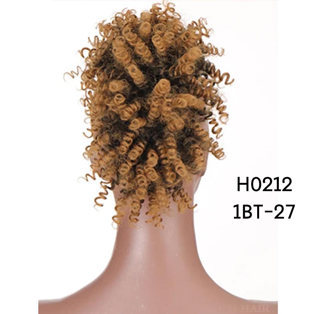 MISSQUEEN Синтетический высокий пышный афро вьющийся короткий парик со средней частью на заколках для наращивания волос Шиньоны для женщин