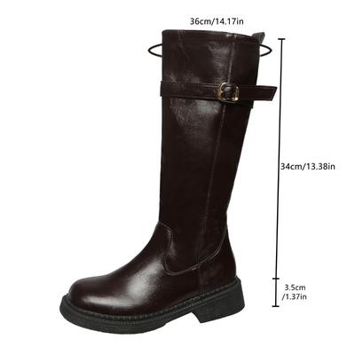 Женские осенне-зимние ботинки нового стиля на плоской подошве с боковой молнией, теплые, простые, удобные, с темпераментом, женские ботфорты 41