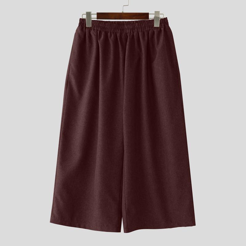 INCERUN Мужские повседневные свободные длинные мешковатые брюки с эластичной талией