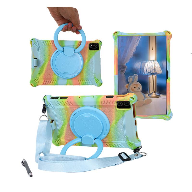 Rotatable Leather-Texture Silicone Case for Teclast T40 5G Tablet, Anti-Drop Protection