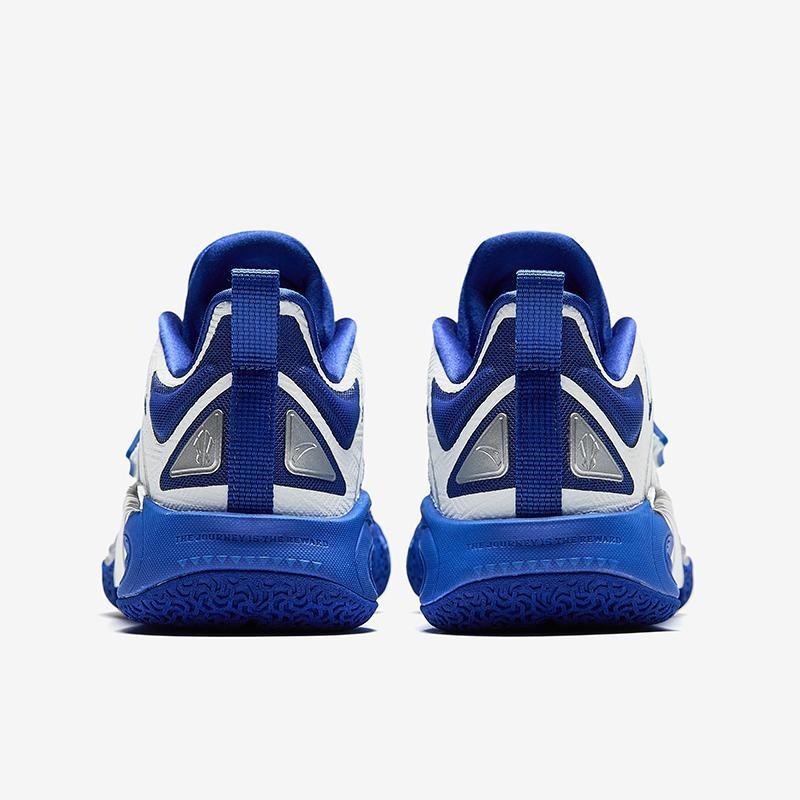 Anta Kids KAI 1 College Home teen low top basketball shoes pure white celestite blue fabric kyrie nitrogen tech professional training 312441110-9