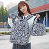 Three-Piece Backpack Set Large Capacity Women's Leopard Print Backpack Student Schoolbag