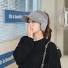 Женская зимняя шапка с пустым верхом, защита ушей, короткие поля, толстая плюшевая вязаная кепка с козырьком, украшение в виде букв со стразами, эластичный повседневный головной убор