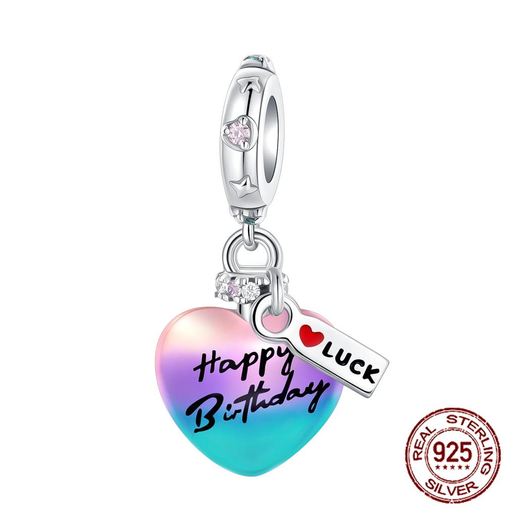 Copper Flower Birthday Gift Pendant Charms Beads Fit Original Bracelets Fine Diy Jewelry For Women Gift