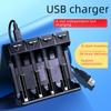 Smart USB Charger for 3.7V Lithium-Ion Batteries, 4 Slots, Double 18650 Compatibility UK41