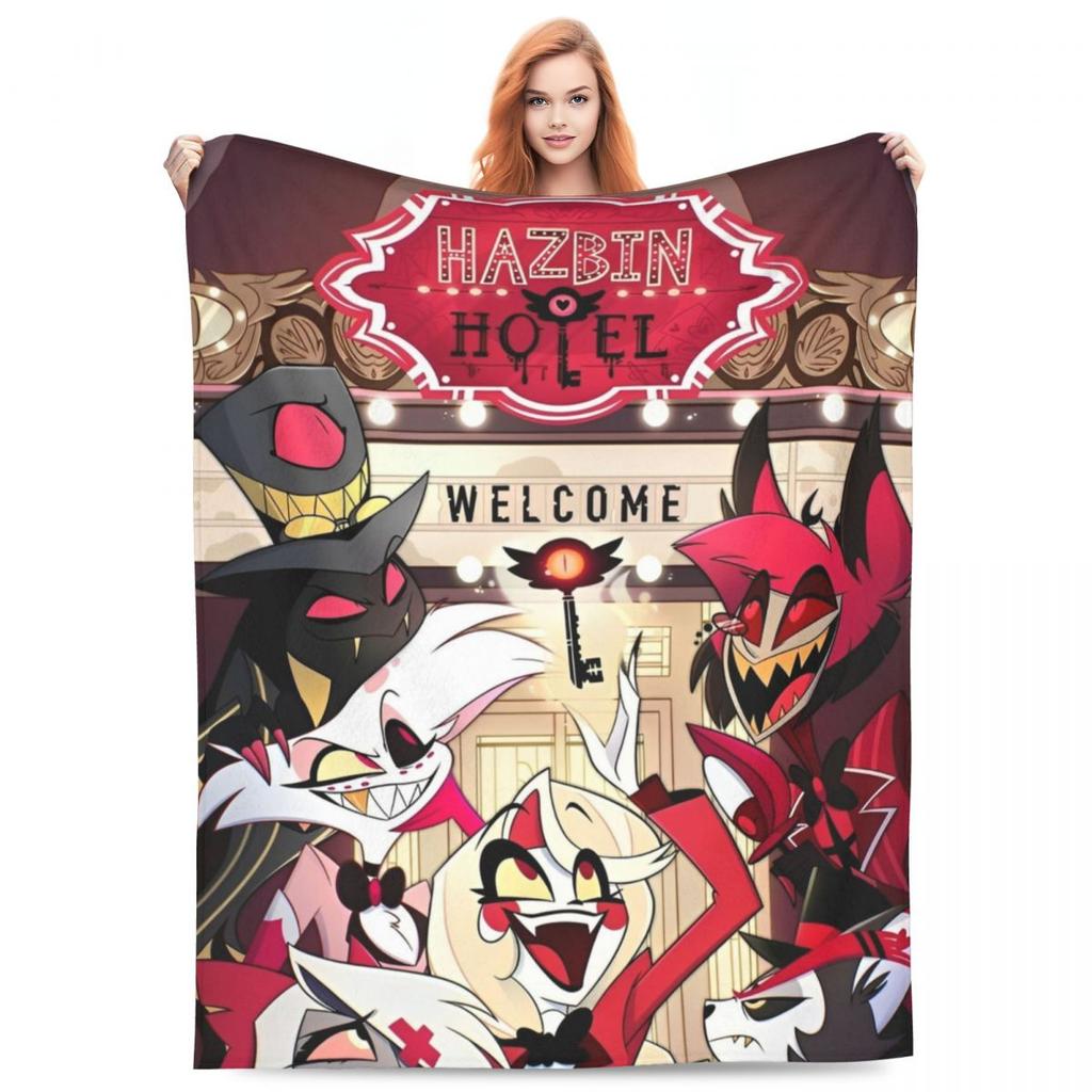 VOX H-Hazbin Hotel Alastor Game Warm Soft Blanket Travel Office Plush Bedding Throws Fluffy Couch Bed Flannel Bedspread