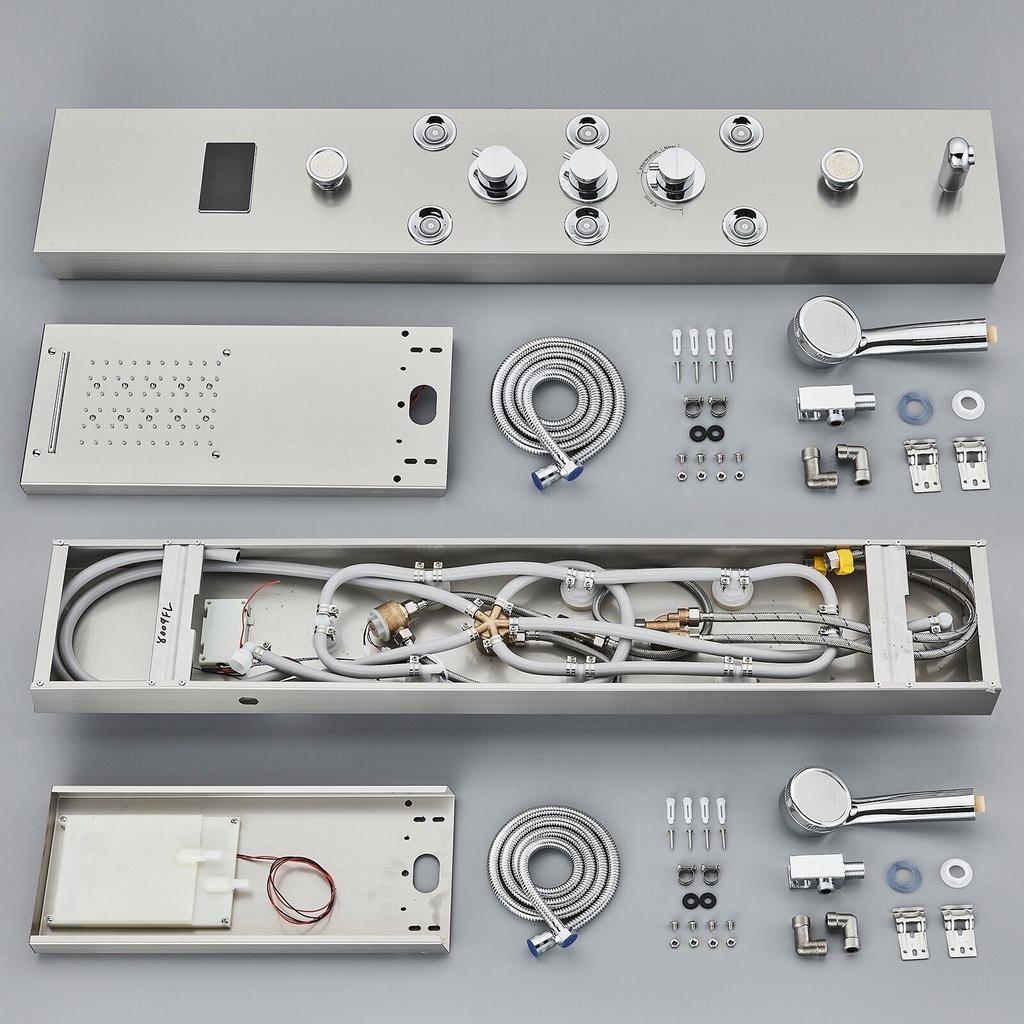 Душевая панель из нержавеющей стали со светодиодной подсветкой, массажная душевая башня с дождевым водопадом, смесители 99D-LFT8009