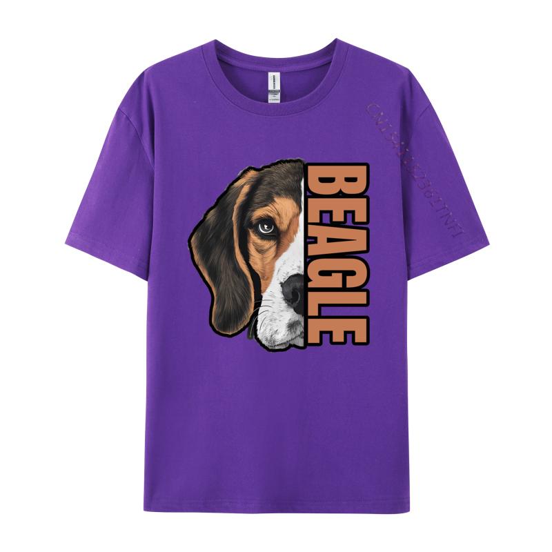 Beagle HalfFace Tshirt Gift TShirt Youthful T Shirts For Unisex Cotton Tops Tees Street Cheap Pop Art