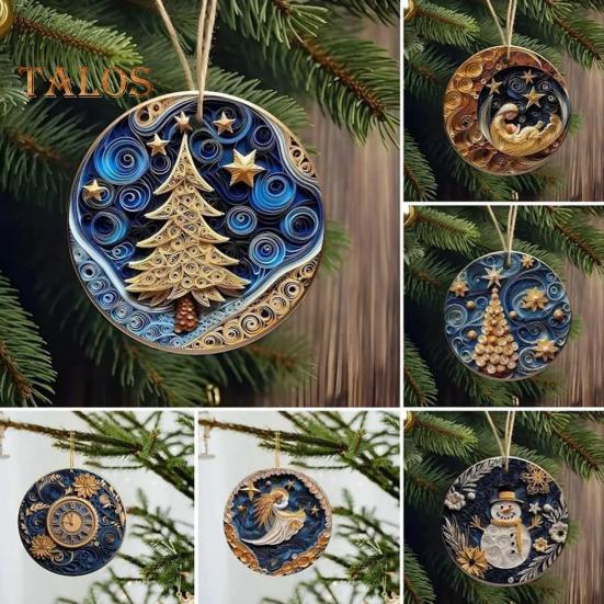 2 шт. Рождественские украшения акриловые плоские рождественские елочные часы-снеговик подвеска для украшения рождественской елки домашняя вечеринка