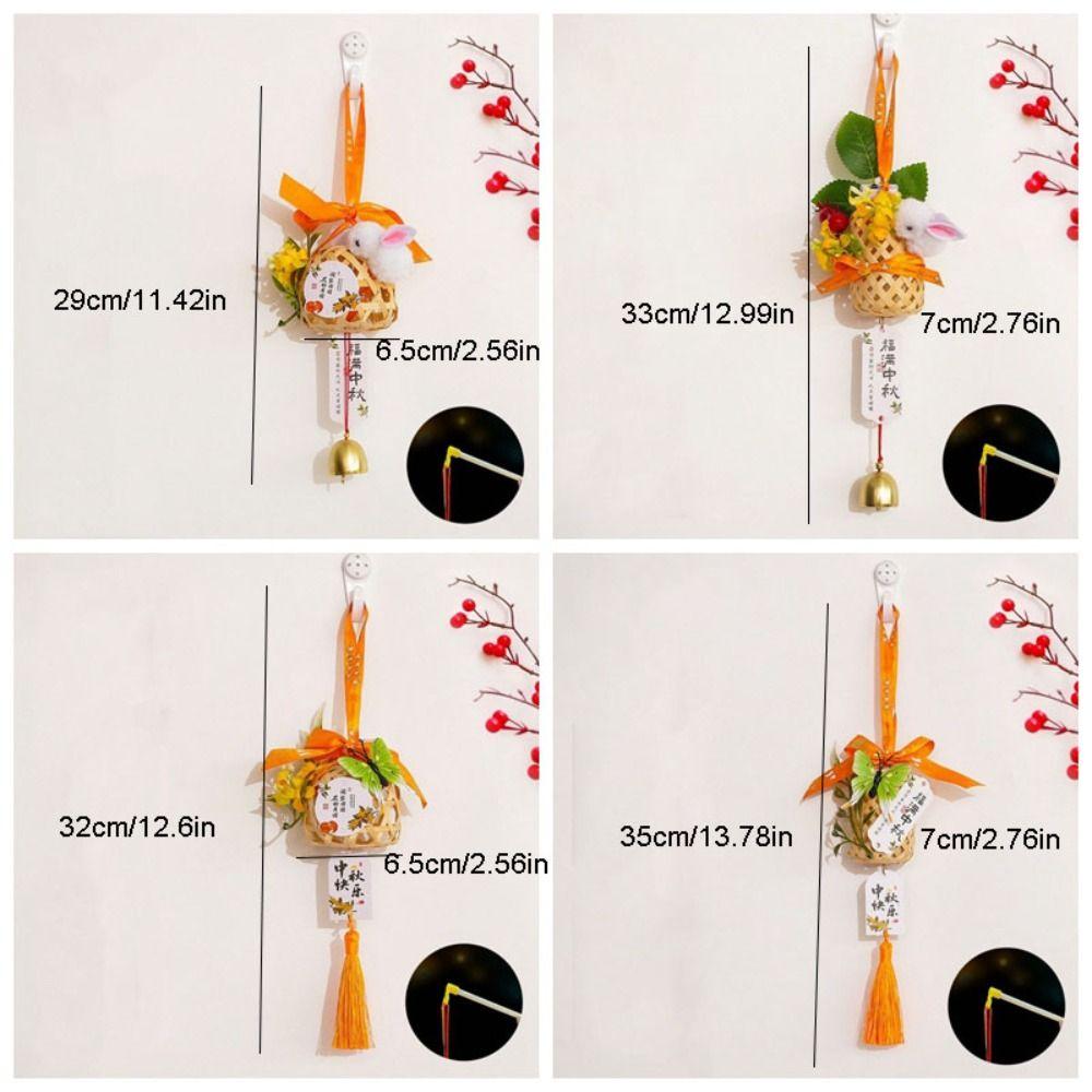 Bamboo Weaving Cage Mid-Autumn Festival Lantern LED Light Bamboo Portable Lantern Gifts