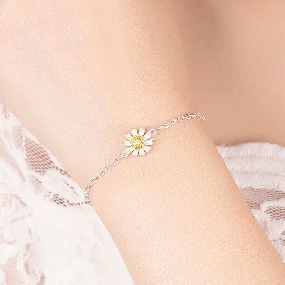 Корейская версия, классический свежий женский минималистичный браслет с подсолнухом, маленькая ромашка, хризантема, браслет с подсолнухом, женские аксессуары для рукоделия