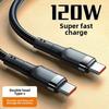 6A 120W Fast Charging Dual Type-C PD Cable for Huawei Xiaomi - Cross-Border Braided Design