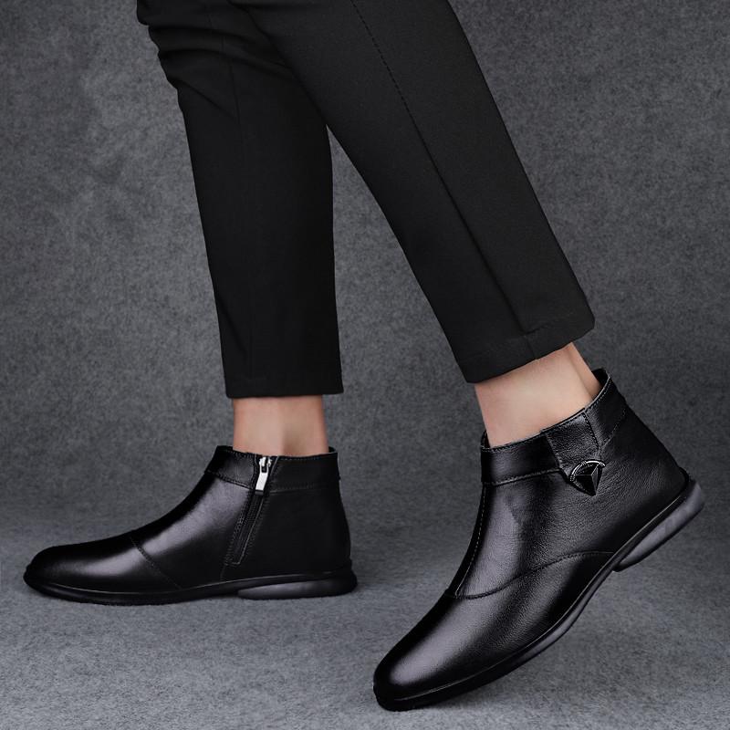 Модные ботинки челси из натуральной кожи класса люкс, высококачественные мужские зимние модные классические мужские удобные деловые мягкие кожаные ботинки