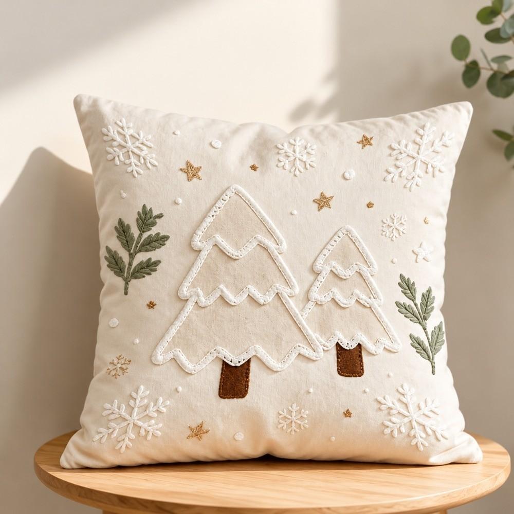 Santa Claus Christmas Pillow Cover Cartoon Print Throw Pillow Case New Holiday Pillow Cover Sofa