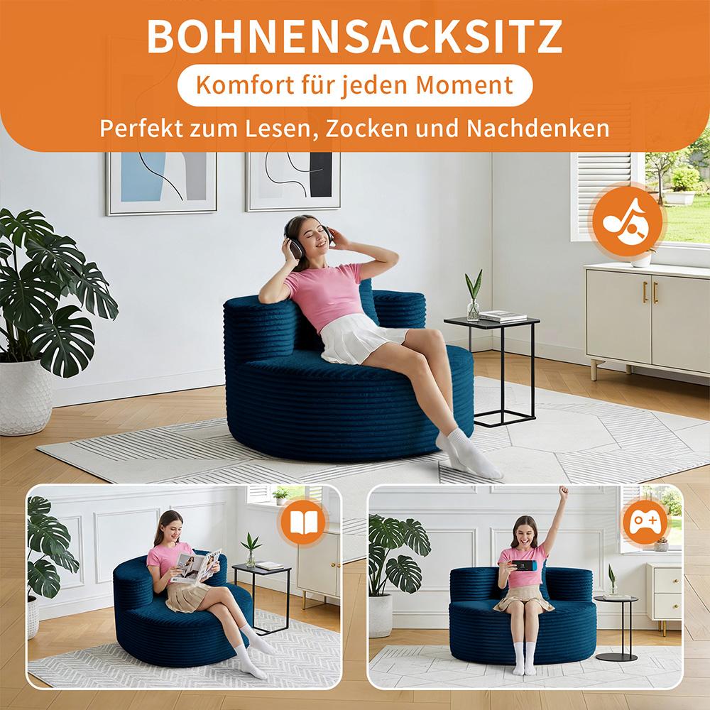Ultra-soft single sofa with backrest, high-resilience foam.