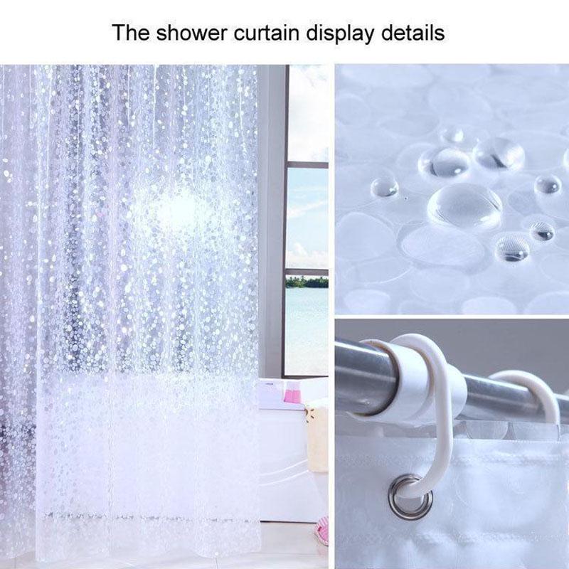 Водонепроницаемая 3D-занавеска для душа с 12 крючками, прозрачная для ванной, для украшения дома
