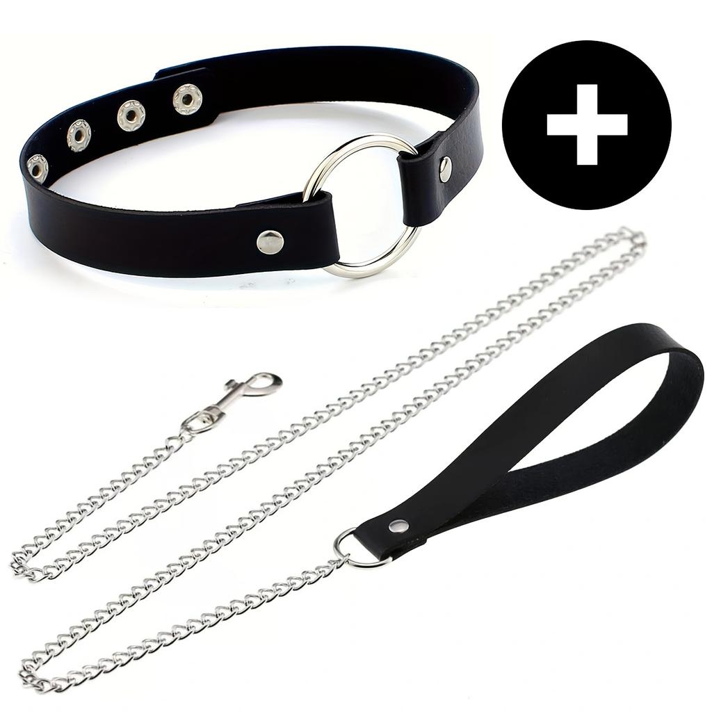Готический панк ПУ кожаный чокер с О-кольцом - Регулируемое ожерелье-воротник для женщин, идеально для Хэллоуина и повседневной носки
