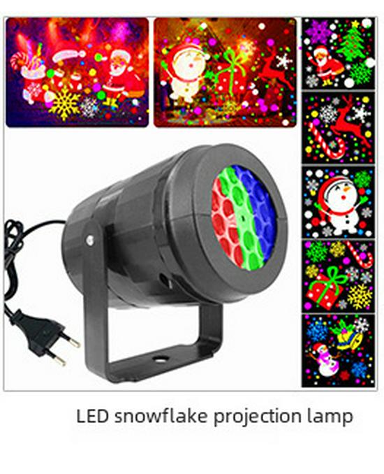 Cross-Border Blizzard 16-Print Christmas & Halloween проекционная лампа - USB 5V Snowflake Праздничный ночник