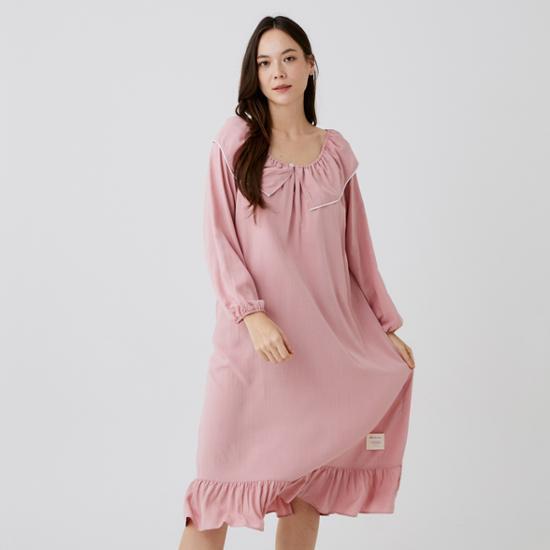 Пижама цельная с оборками из искусственного шелка (2 ЦВЕТА)