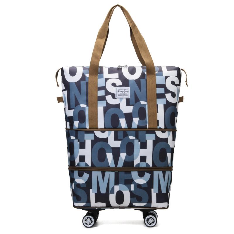 Двухслойное расширение с колесами, вместительная портативная дорожная сумка, разделение для влажных и сухих вещей, персонализированная спортивная сумка может быть оснащена телескопической ручкой.