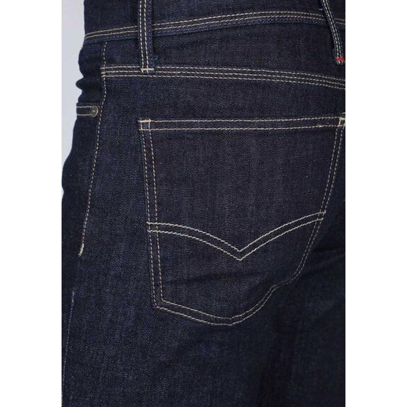 Мужские темно-синие джинсы с контрастной вышивкой