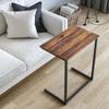 YEARCOLOR Side Table/Nightstand, 55cm Wide X 35cm Deep X 65cm High, U-Shaped Design, Multifunctional, Wood Grain Finish, Compact, Brown, for Bedside U