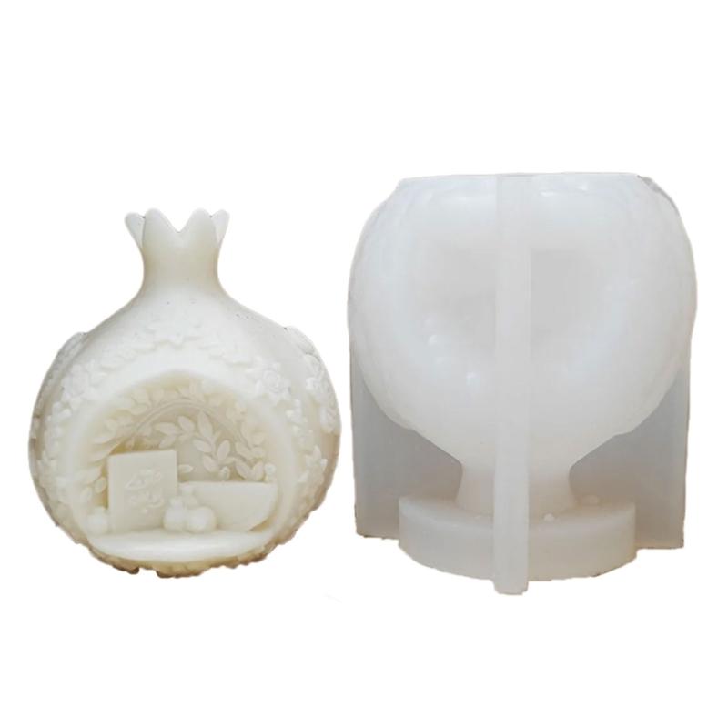 Pomegranate Silicone Molds Heat Resistant Fruit Silicone Candle Mould for Resin Casting Making Candle Soap Chocolate