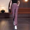 Women's 2024 High Waist Ice Silk Wide Leg Summer Pants - Thin, Loose Fit, Straight Leg, Draping Casual Style.