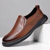 Мужская обувь 2025 новая дышащая полая деловая модельная кожаная обувь мужские повседневные сандалии с отверстиями мужские