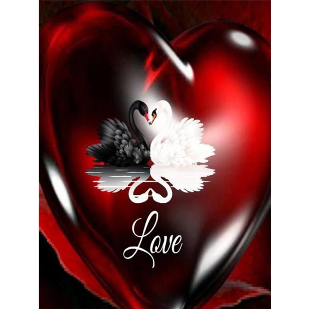 Полная площадь Алмазная картина Лебедь Алмазная вышивка Сердце Мозаика Вышивка крестом Животное ручной работы Подарок Decortion