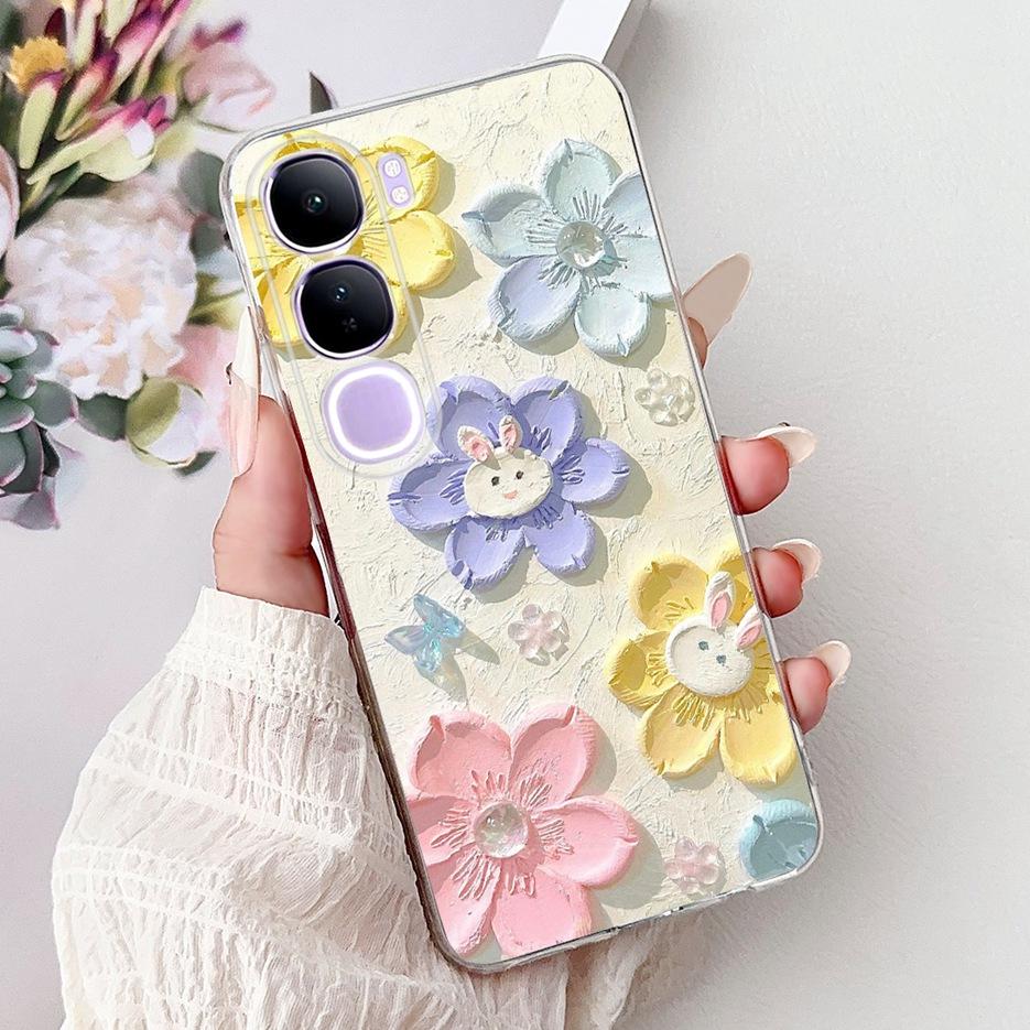 For Vivo Y200 5G Case Vivo V40 Lite Beautiful Butterfly Painted Cover Soft Slim Phone Case For Vivo Y300 Y 200 V40Lite 5G Bumper