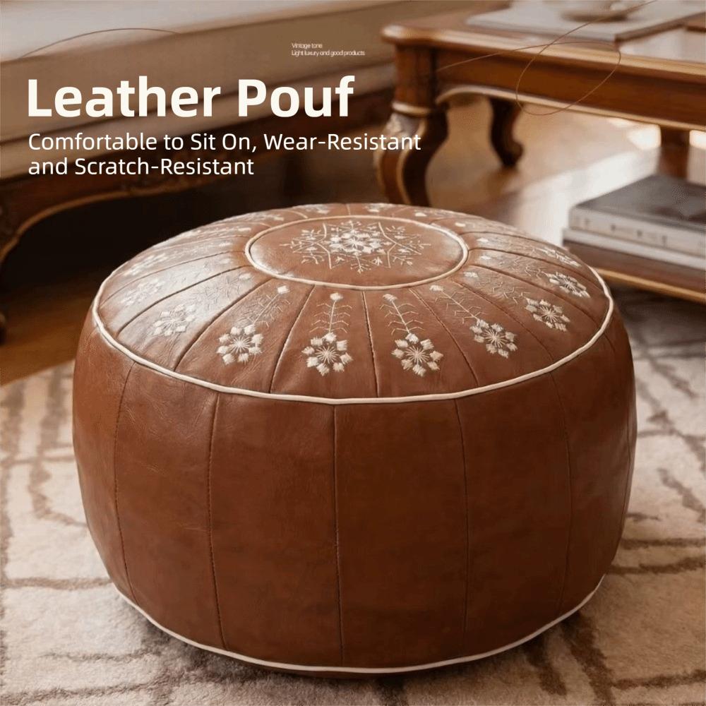 Waterproof Pumpkin Pouf Cover Round Sofa Stool Cover Storage Leg Bench Home Furniture