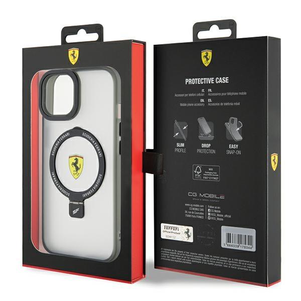 Ferrari Fehmp15Muscah Iphone 15 Plus / 14 Plus 6.7 Transparent Hardcase Ring Stand 2023 Collection Magsafe