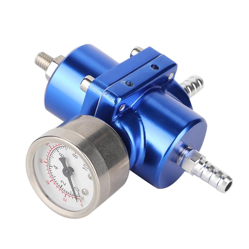 Adjustable FPR Aluminum Alloy Universal FPR Fuel Pressure Regulator with Gauge Hose 0‑140psi Adjustable FPR Pressure Regulator