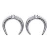 [Q8939] - Silver 'Moon Horn' Silver Earrings (rhodium-plated) - 10x10 Mm