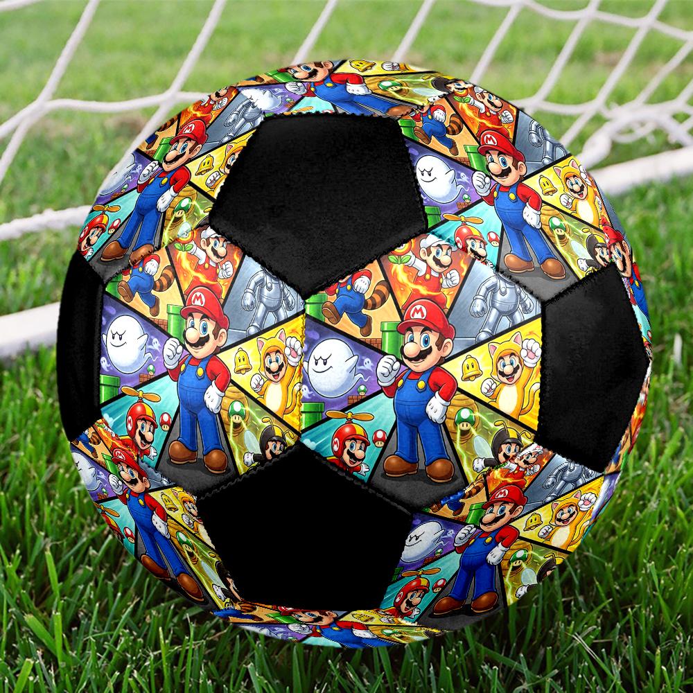 1pc Super Mario Football Soccer Ball Size 5 Indoor Soccer Ball Fashion Colorful Backyard Game -Great For Sports Fans Gift HE99