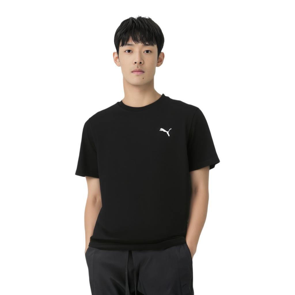 PUMA T Shirts Men's Black Crew Neck Thin Straight Fit 690409-01