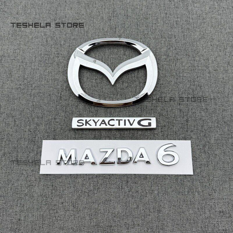 Front Grille Rear Trunk Emblem Badge Logo Black Chrome Base For MAZDA6 2020 2021 2022 Rear Bumper Hood Trunk Logo Accessories bb1