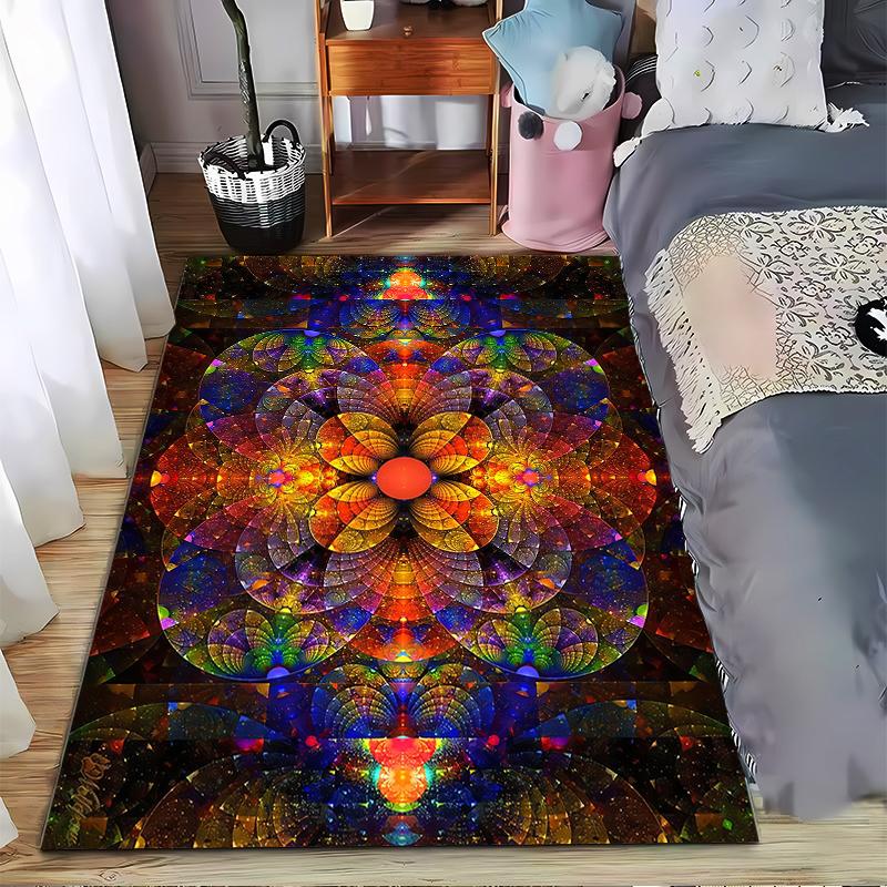 Colorful Mandala Galaxy Pattern Carpet Rug for Home Decoration Suitable for use as an anti-slip for living room bedroom sofas