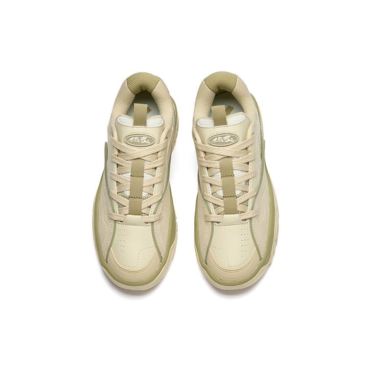 Anta Hot Slip Resistant Low top Skateboard Shoes Women's Yellow White 922238083-3