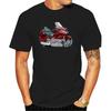 Men Goldwing Red Biker Dark T-Shirt 100% Cotton O-Neck