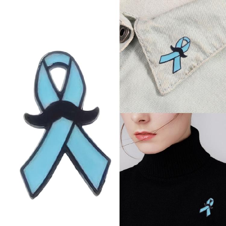 Брошь-значок «Синяя лента» Дружелюбный дизайн для шляп, сумок, официальной одежды