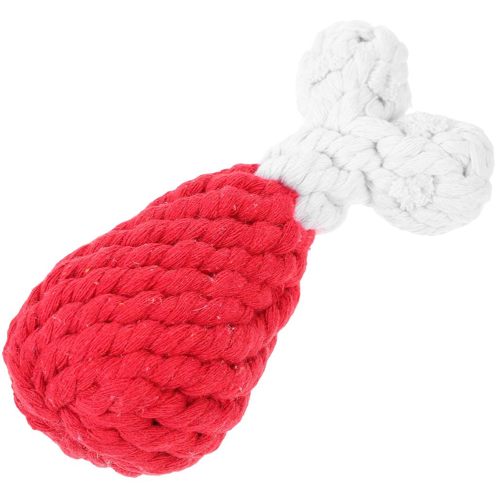 1pc Pet Dog Woven Toy Chicken Drumstick Shape Animal Rope Dog Cute Dog Toy for Dog Chewers Braided Puppy Toys Teeth Cleaning