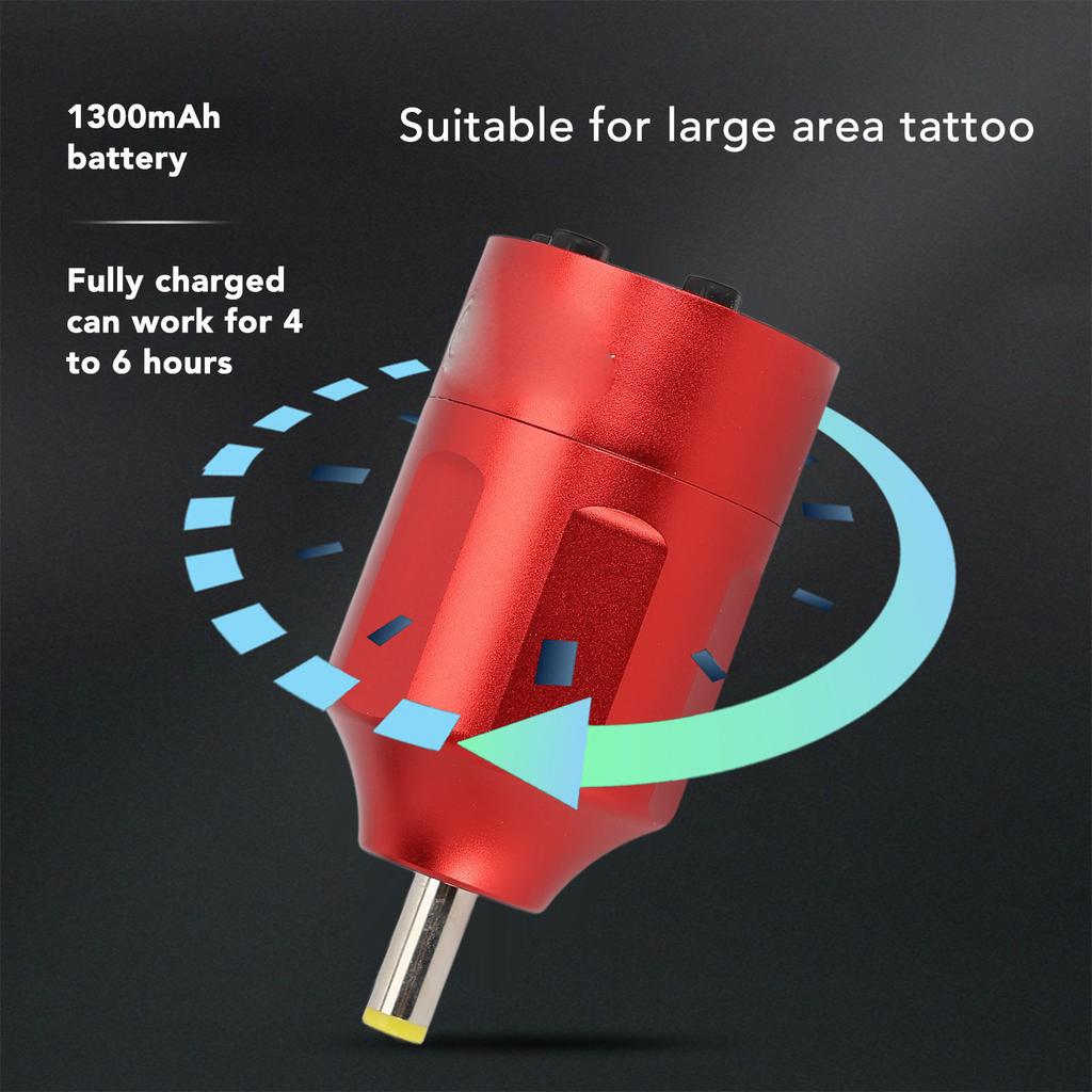 Беспроводной блок питания для тату DC интерфейс емкость 1300 мАч светодиодный экран алюминиевый сплав USB Type C аккумулятор для тату-машинки