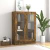 VidaXL Display Cabinet Smoked Oak 82.5x30.5x115 Cm Engineered Wood 815618