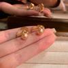 BELLA BOX Корейский стиль, простые и элегантные, модные серьги-гвоздики с шампанским и жемчугом, универсальный и нишевый дизайн в стиле благородной леди