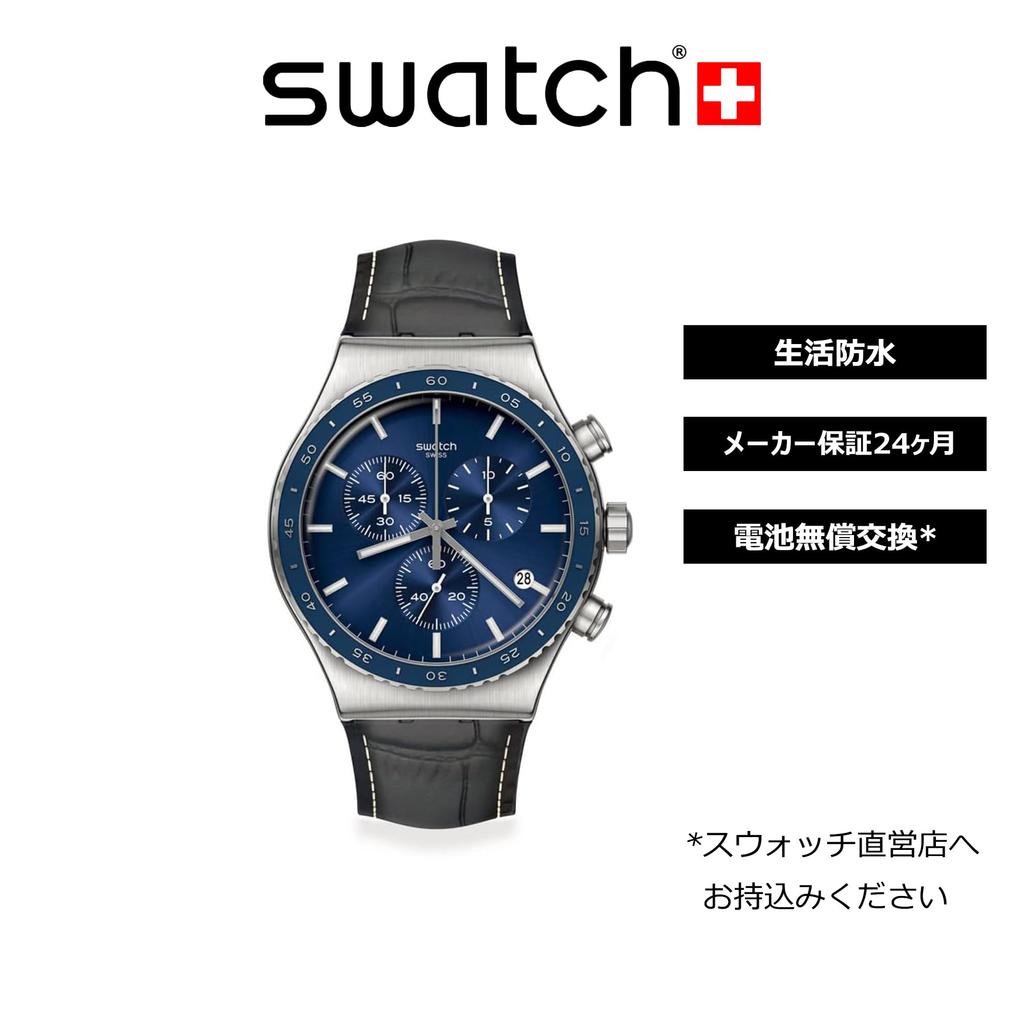 Часы мужские Swatch COBALT LAGOON New Irony Chrono YVS496 черные,