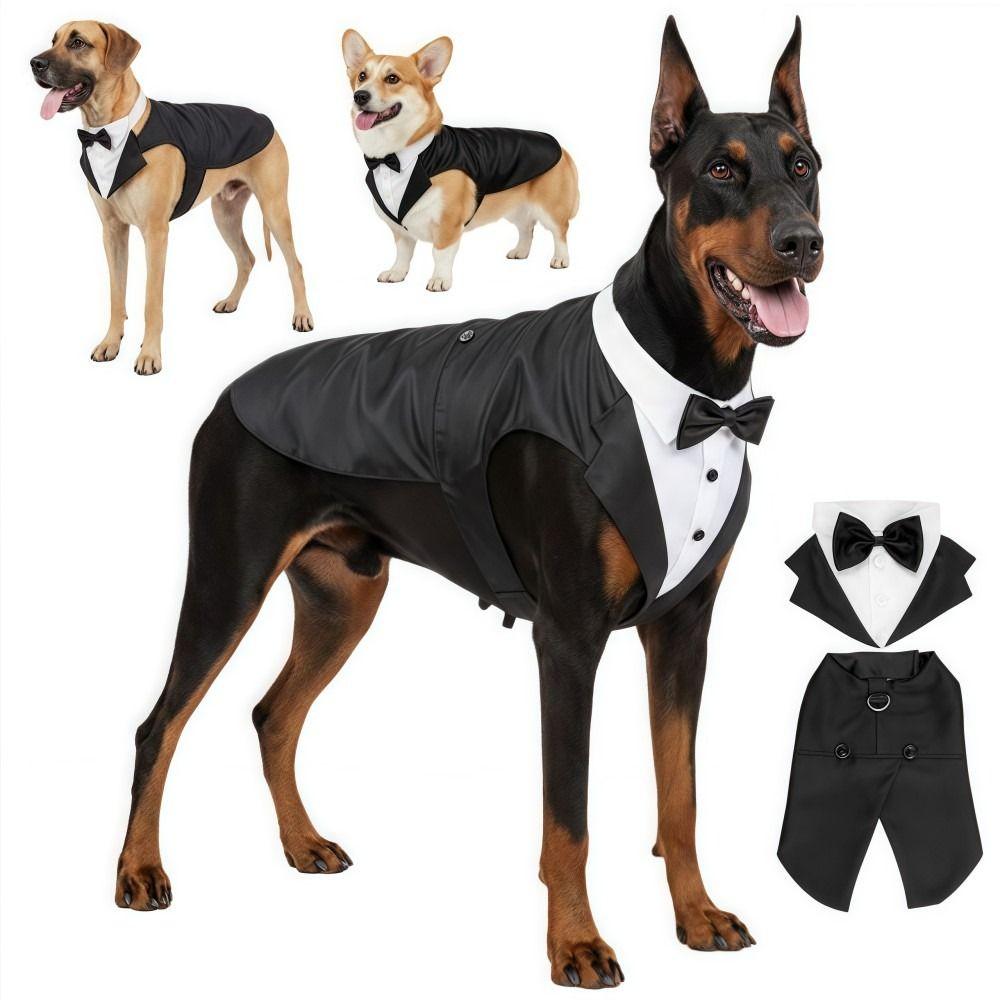 Cool Funny Dog Tuxedo Jacket Four Seasons Pet Clothes Dog Business Suit Vest Set For Pet S To 2XL